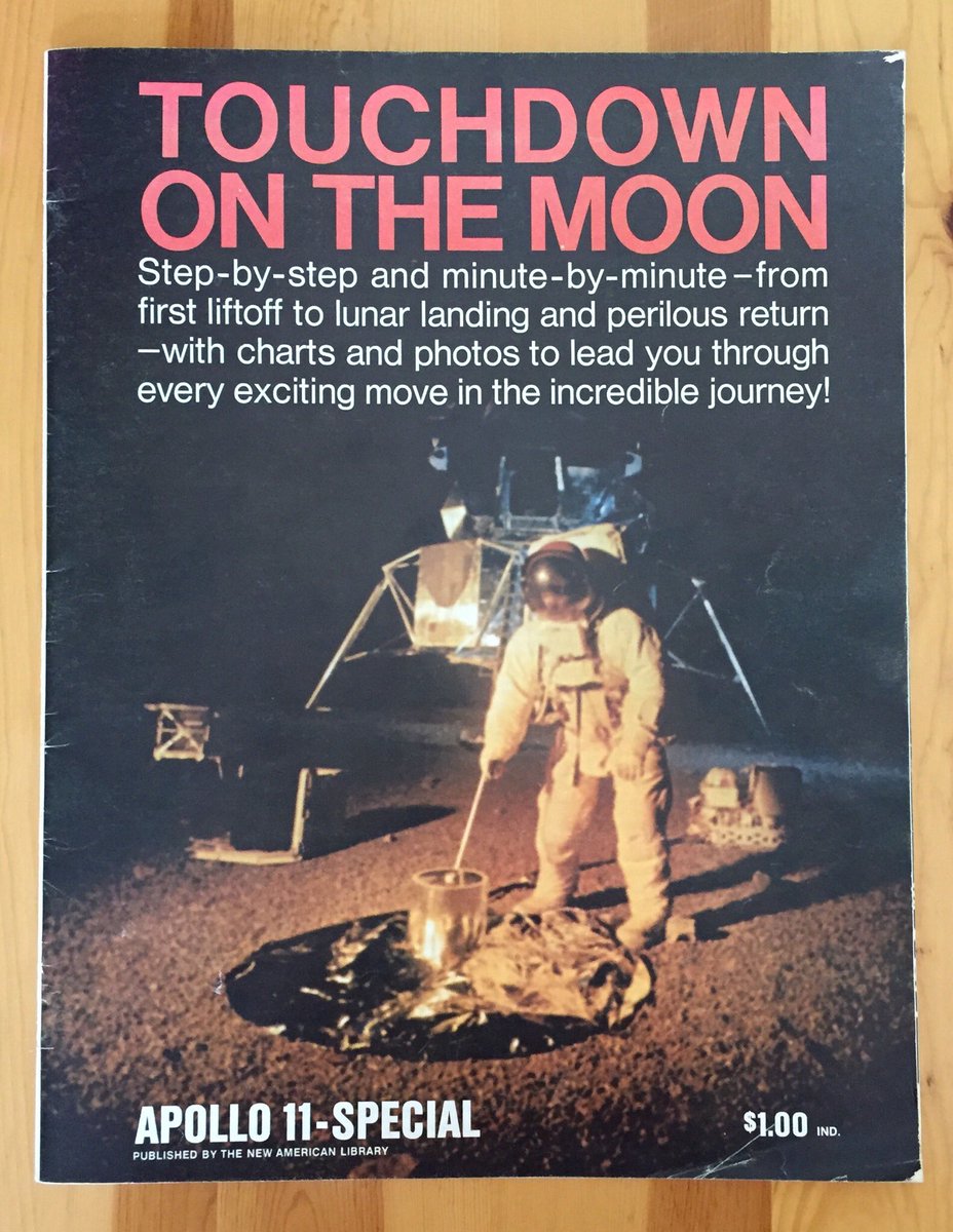 garnetso's tweet photo. 49 years ago today @TheRealBuzz and Neil Armstrong walked on the moon. Digging through a box today I found some cool stuff. A magazine produced for the landing and some newspaper clippings etc. from 10 years earlier. Great period ref. #designref https://t.co/JVGGdl3CpH