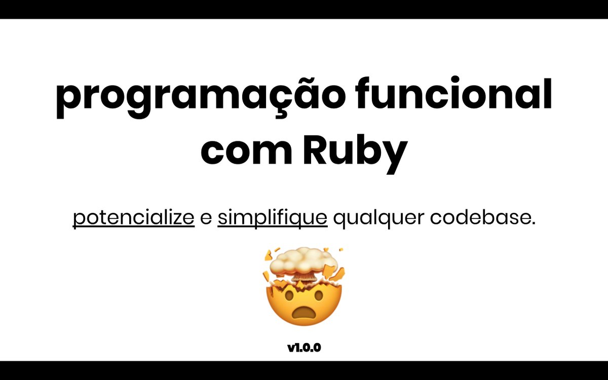 serradura's tweet image. Slides da talk: Programação funcional com #Ruby, potencialize e simplifique qualquer codebase.

speakerdeck.com/serradura/prog… #tdcruby2018 #TheDevConf @dry_rb