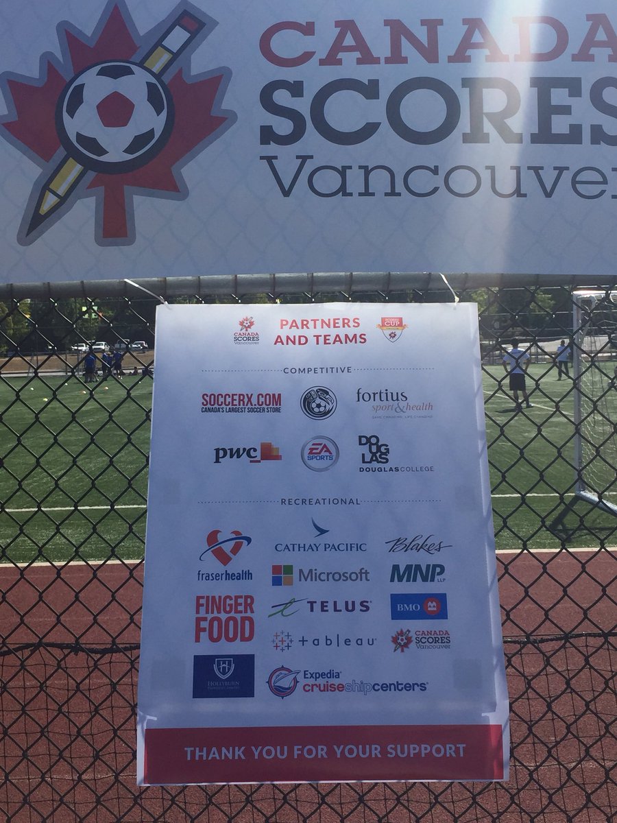 BMO supporting Canada Scores Cup in programs for kids soccer and literacy. GO TEAM BMO!!!!
