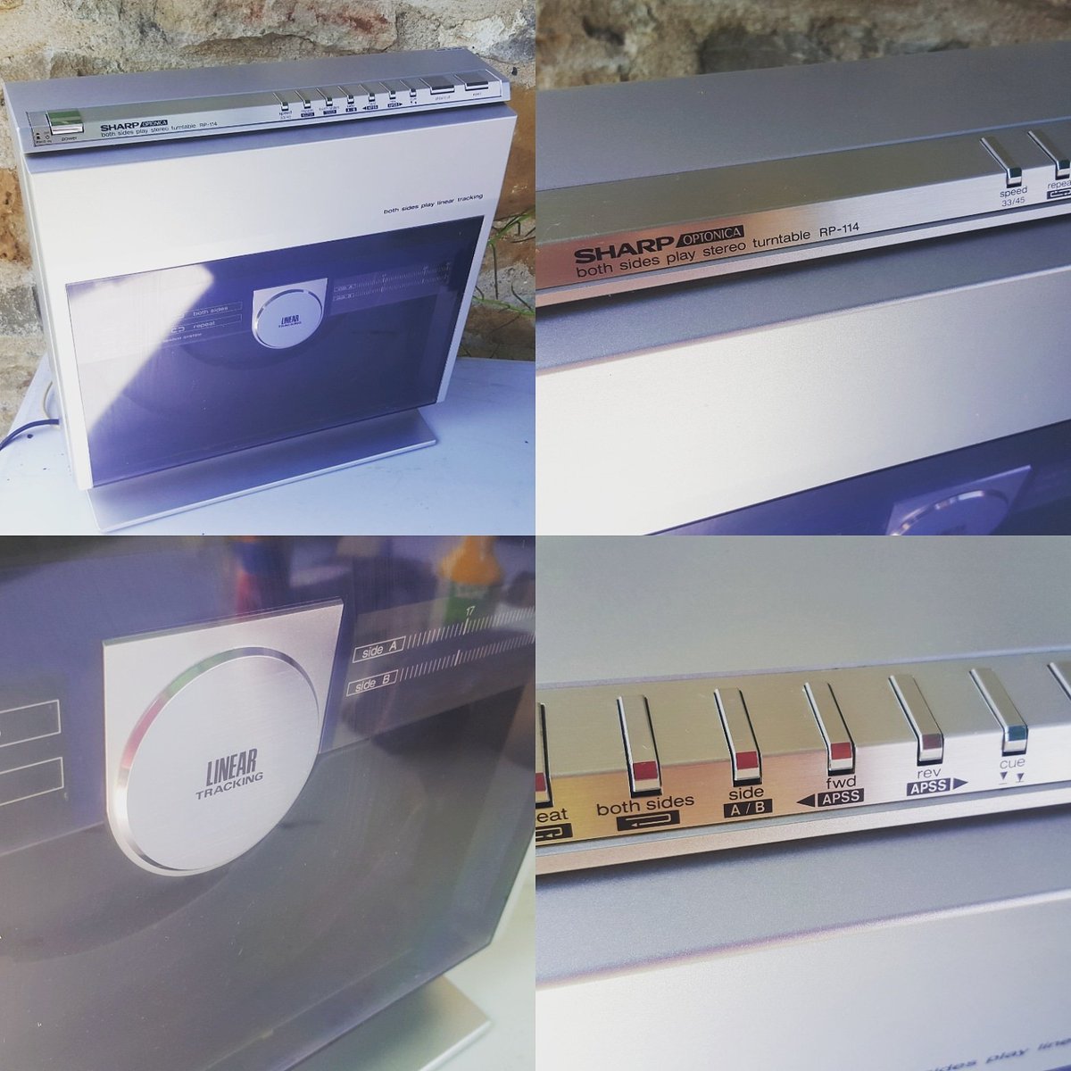 tinaowey's tweet photo. #tinajohnchapelhouseantiques ...love this ... #RP114 #sharp #opionica both sides play. #retrostereo #retrosound #vinyl #recordplayer #rare #vintage #1980s xxx https://t.co/zEmOmSezHH