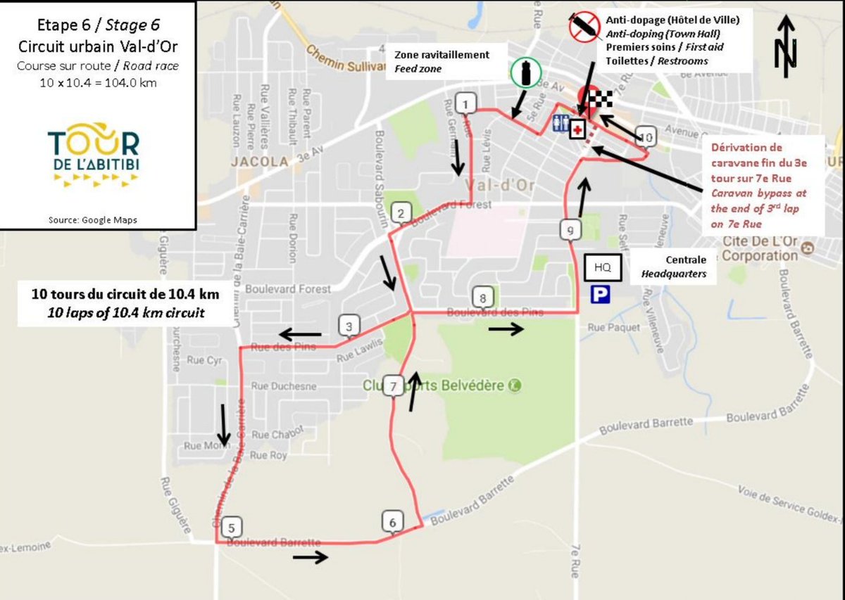 Second last stage at <a href="/TourAbitibi/">Tour de l'Abitibi</a> and I'm going to call it the queen stage. Punishing circuit that will be made harder with the wind and the heat. Lots of time gaps expected today.

#tourabitibi50 #tourabitibi