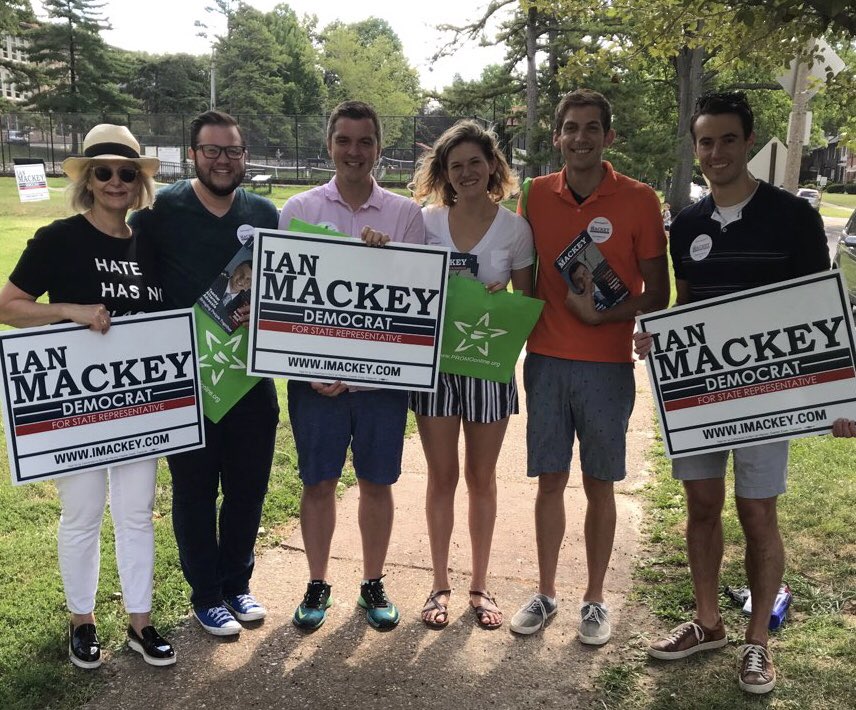 staceynewman's tweet photo. Great day to doorknock in Clayton for MY next state rep, @IanMackey2018. Tons of support—voters excited to find  their CURRENT state rep at their door! #Aug7Primary https://t.co/FjL1wxkHfQ