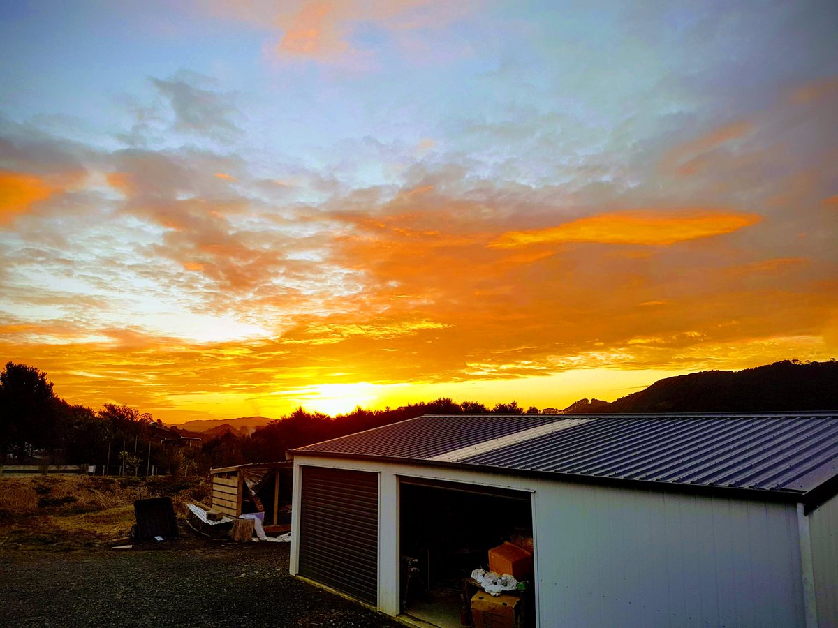 More of these soon please.  This from last Wednesday, is what I like to call.  SoS.  Sunset over Shed. <a href="/WeatherWatchNZ/">WeatherWatch.co.nz</a> #Grateful