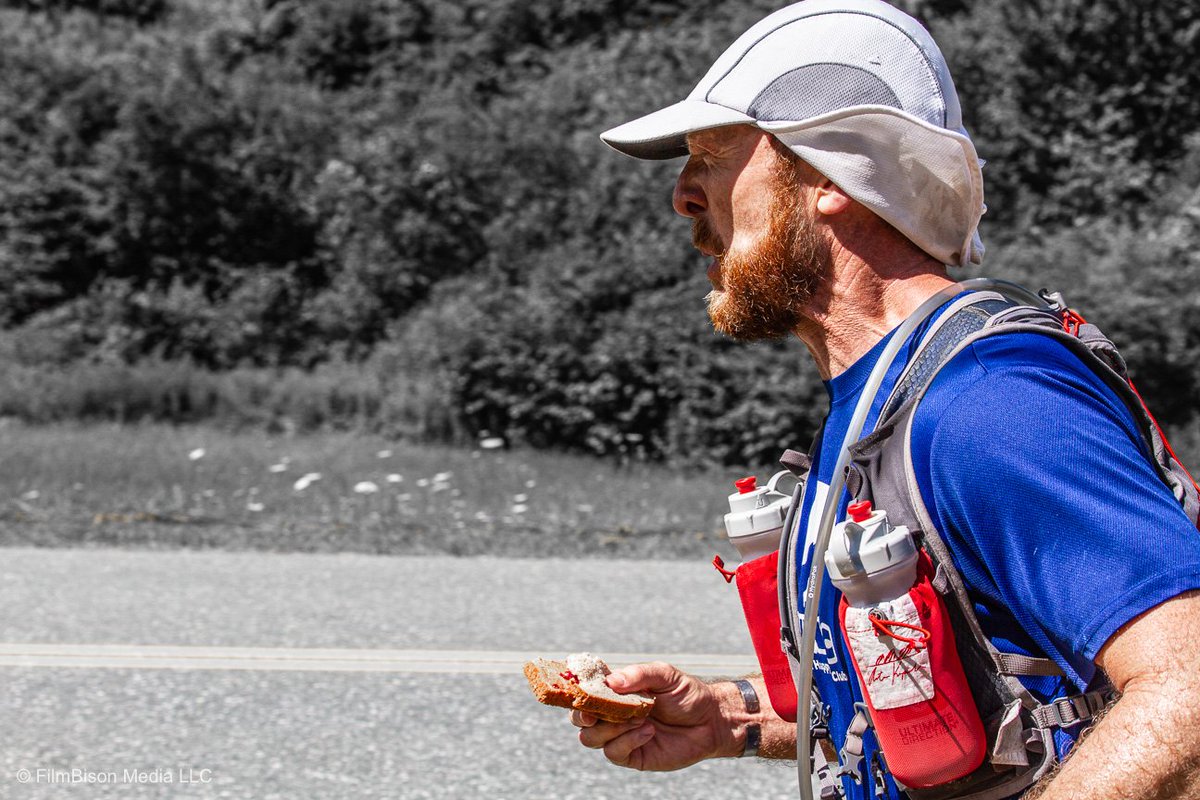 FilmBison's tweet photo. Proud to be supporting Rob Kolb, bib #201, at the @VT100MiRace!  PBJ grab and go at Mile 30, Stage Rd:) #Vermont100 #VT100 #endurancerun https://t.co/1yJqYoaqWV