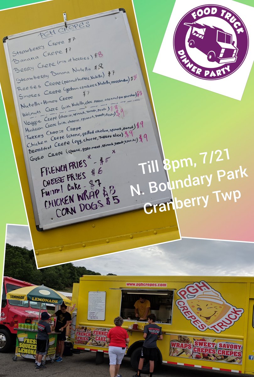 Till 8pm, 7/21
N. Boundary Park
Cranberry Twp
<a href="/pghcrepes/">PGH Crepes</a>