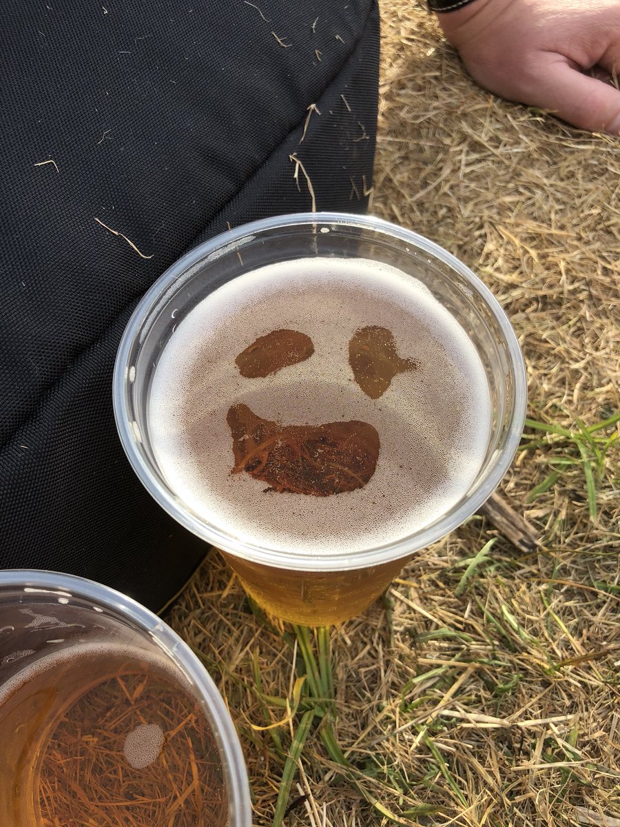 MisterPunch's tweet photo. Really good day at Splendour. @thecharlatans @MarcAlmond even my beer was smiling! #Splendour2018 https://t.co/3eUnlIeFpc
