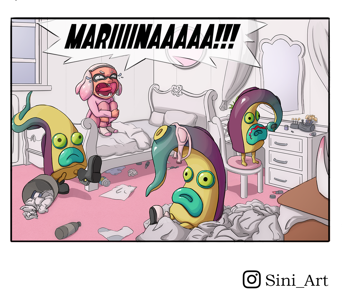 Sini_Art_'s tweet photo. Marina's Haircut - comic by me.
#Splatoon #Splatoon2 #Splatfest #Splatart #Fanart #Comic #Octotrooper #Pearl #Marina #OffTheHook #CrustySean #gg75k #Sini https://t.co/2QZuve9zh7