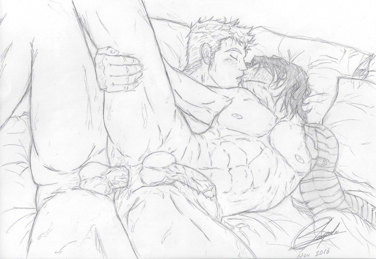 AlexanderZazil's tweet photo. Hard Stucky 2- Este sketch lo hice celebrando que termine la tarea que estaba evitando (la que mencione en el tweet anterior :v)
#stucky #yaoi #NSFW #steverogers #buckybarnes #R18 #fanart #hardsex #analsex #gay #gaysex #yaoihard #topsteve #bottombucky https://t.co/GVwM37Y4OV