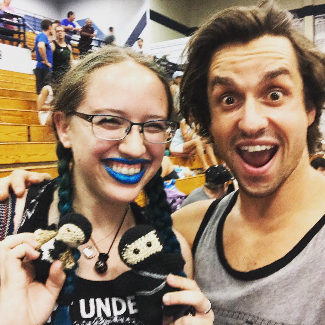LoveFromBaby's tweet photo. #TinyCas and I got to see some real ninjas this weekend!! And we met a Giant!! #LoveFromBaby #NinjaNation https://t.co/jlqrp5B5sc