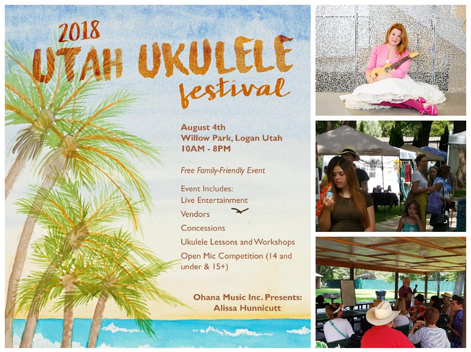 UtahUkuleleFest's tweet photo. Only two more weeks until the 2018 Utah Ukulele Festival is here in Logan, Utah (Aug. 4th)! Are you as excited as we are? Come out and have some fun, and don't forget...get your uke on! #utahukulelefestival #utahukulelefest #utahukefest #getyourukeon https://t.co/YJYufHzRKz https://t.co/nqneLQ0JFo