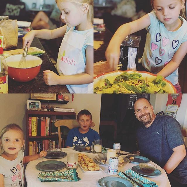 emskyrooney's tweet photo. Eliza insisted that she wanted to cook Daddy's birthday dinner. Coconut shrimp and Island Chicken Salad were delicious! Thanks to @raddishkids for such a great kit and too Nana &amp; Pappy for the gift subscription! #elizarose #fiveisfun #vegasmama #momoftwo… https://t.co/KeBHwU7wox https://t.co/k6EmX9K0As