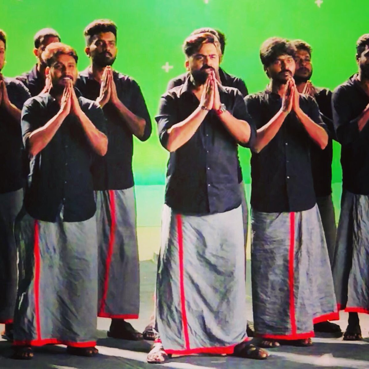 sridevisreedhar's tweet photo. #PeriyarKutthu song shoot happened yesterday! composed by @ramesharchi and sung by #STR . #RebelAudio Lyrics by @madhankarky @BoopathyDeepan https://t.co/KB16UHK7Z4
