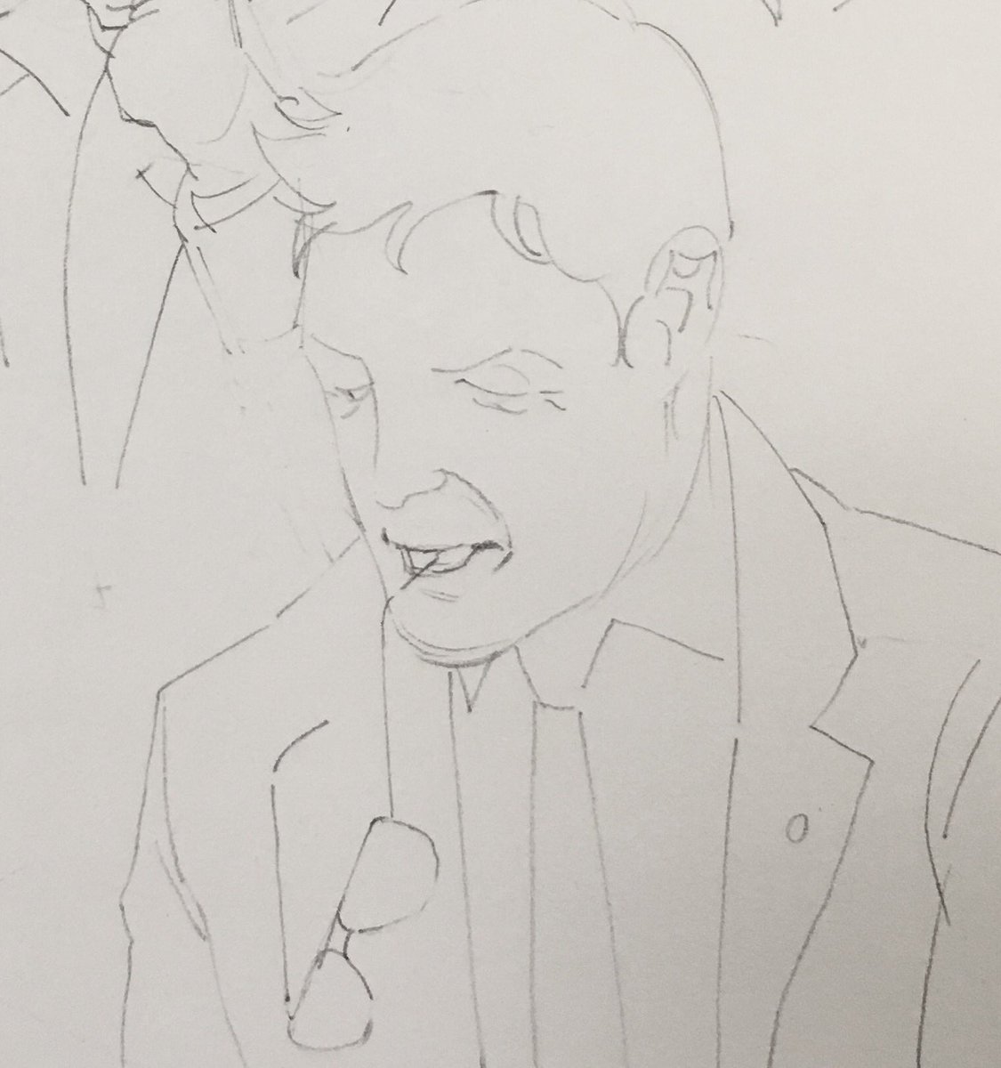 おヒュ〜 絵にするときは実際の2倍くらいタレ目にしないとそれっぽくならないことを学んだ 