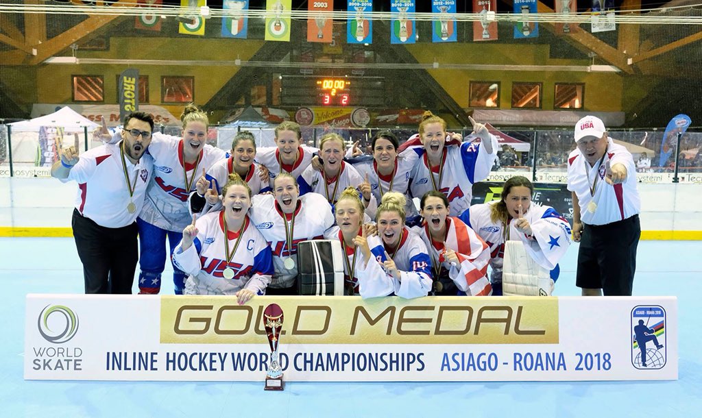 JettaRackleff's tweet photo. Wow! No greater feeling than being back to back World Champions! ๐บ๐ธ Grateful for such a wonderful team and always an honor to represent our country! Thank you all for the support!
.
.
.
#gameday #RevisionWheels #USARS #USAInlineHockey #InlineHockeyWarehouse #IHWC2018 #TeamUSA https://t.co/m7dGzBLWHf