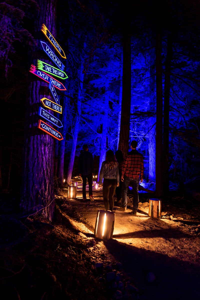 FairmontWhistlr's tweet photo. There’s an enchanted forest in #Whistler, where the trees &amp; trails come alive to sing you a story we’ve long forgotten. Tonight, take a walk to the otherworldly &amp; be reminded of the magic we all have inside of us #ValleaLumina 

📸: @ValleaLumina x @TagWhistler x @ momentfactory https://t.co/fojvwaMjwT
