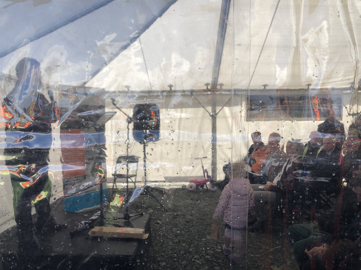 PaulGoldsmithMP's tweet photo. Speeches inside, protestors outside at the opening of Taramakau bridge, protest against government’s disapproval of job-creating industries on the coast. Regional development is about more than funding a few projects; it’s about allowing people to make a living. https://t.co/y4hLdD80J5