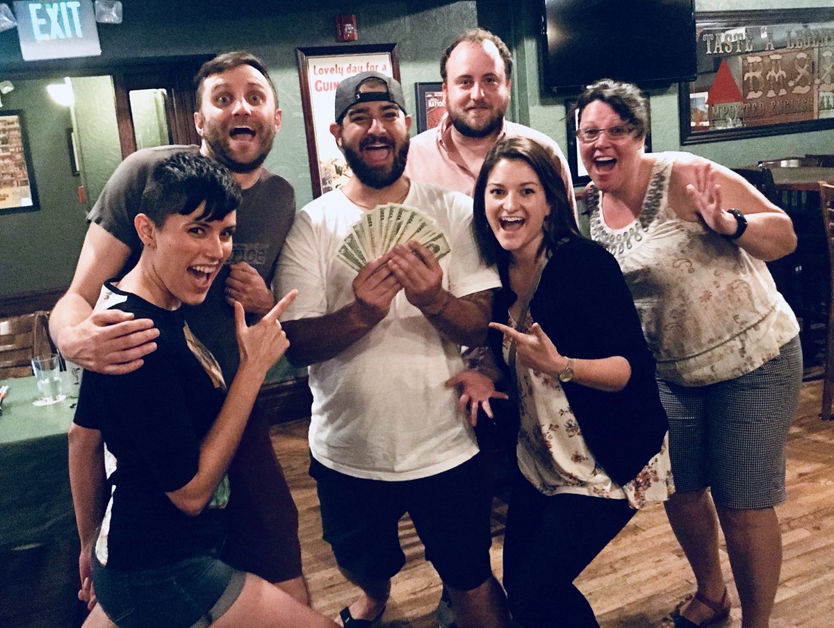carlyalambert's tweet photo. I don’t tweet often, but when I do, it’s because we won @geekswhodrink Office trivia! @theofficenbc  #BearsBeetsBonusQuestions #KnightsoftheNight #49teams1winner https://t.co/ON54B2fJnY