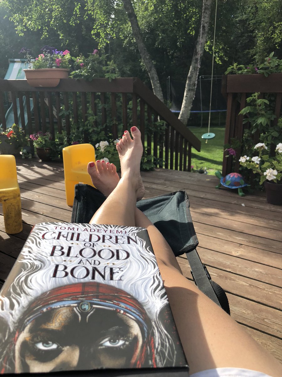 sdlclouse's tweet photo. Reading “Children of Blood and Bone” on my deck in Alaska... this is at 7:15 p.m. I can’t put it down!
#aksummer https://t.co/dutufevHWz