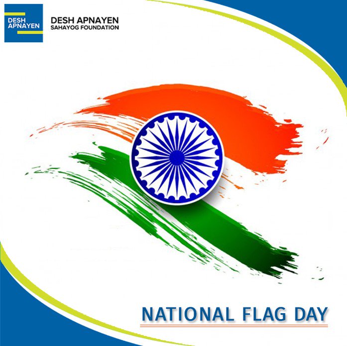 DeshApnayen's tweet photo. The National Flag of India represents our country &amp; the people living in it. On this National Flag Adoption Day, #DeshApnayen heartily salutes &amp; respects our Indian cultures &amp; traditions. #AwareCitizen #ApathyToOwnership #AlertInformedAndActiveCitizen #TheNationalFlagAdoptionDay https://t.co/hzn3a47Pv2