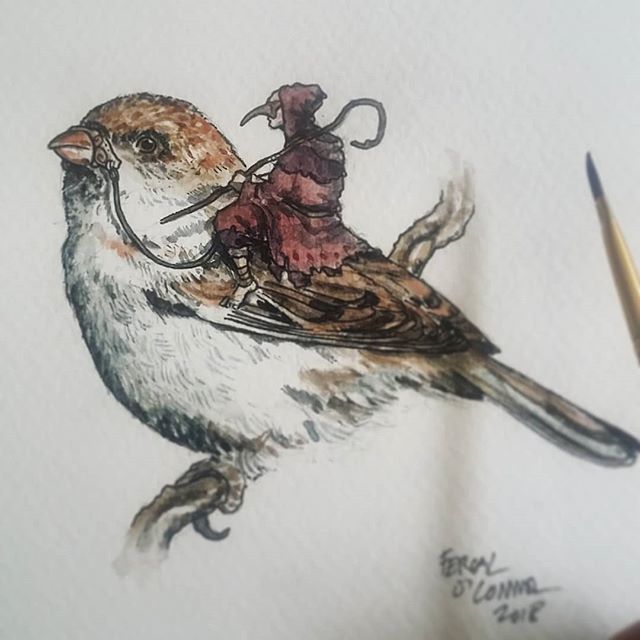 Fergal91's tweet photo. Morning. Here's another little bird friend. For the @changelingartist auction later today c:

#illustration #artwork #birdsoninstagram #fantasy #watercolour #gouache #painting #drawing #illustratorsoninstagram #tweet https://t.co/kwh9H8UbKd https://t.co/8w3KQ2QrD3