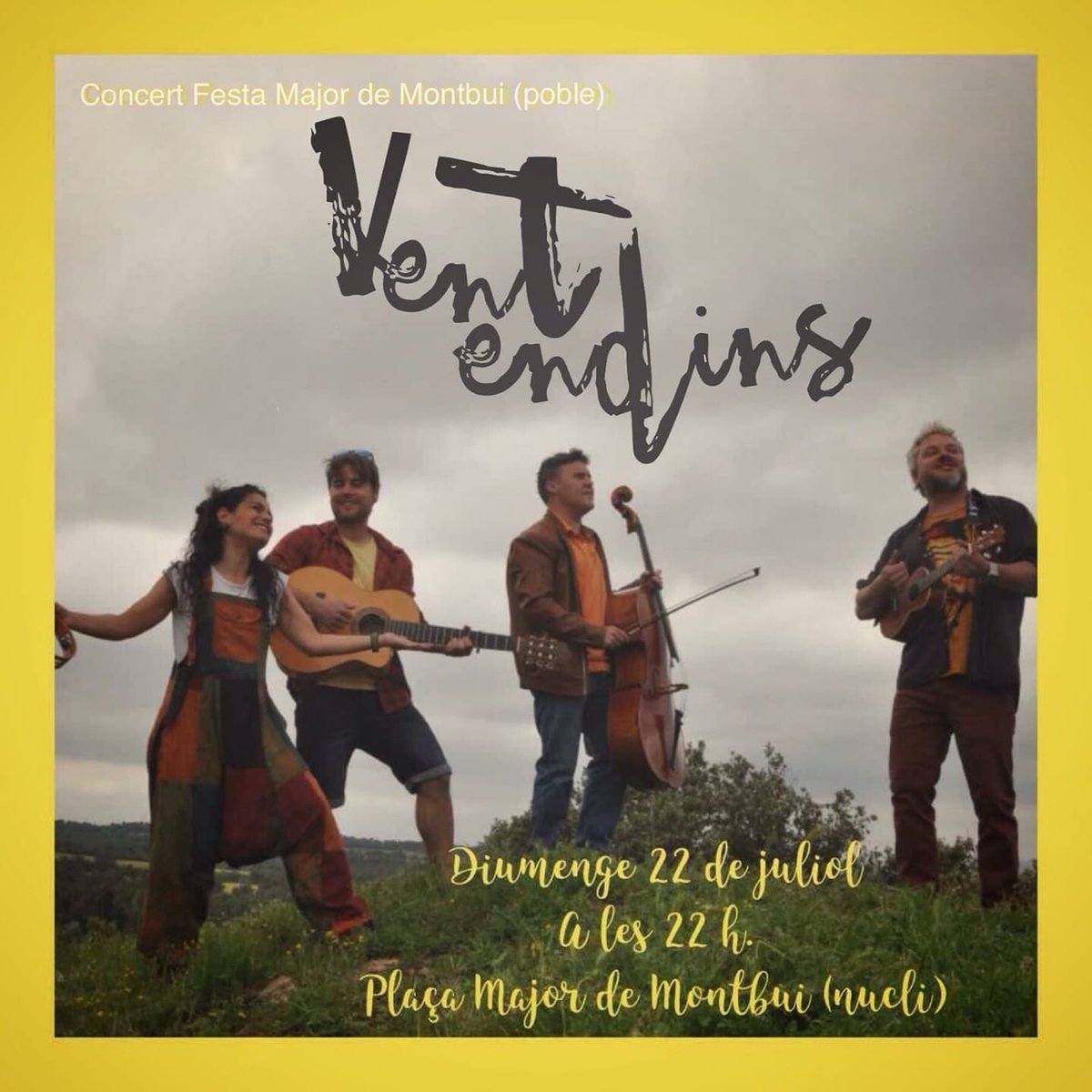 VentEndins's tweet photo. 🌻 #concert #ventendins 22/07/2018 22:00 Plaça Major Montbui (poble - nucli antic). #poprural https://t.co/S4hKZLV4qZ 🎶🎼🌄 @VentEndins @JMoreraN @concertscat @AgendaConcertsC @musicaencatala @MusicaenDirecte @musica https://t.co/2zkTqy9ikR https://t.co/AEEjUHhPdd