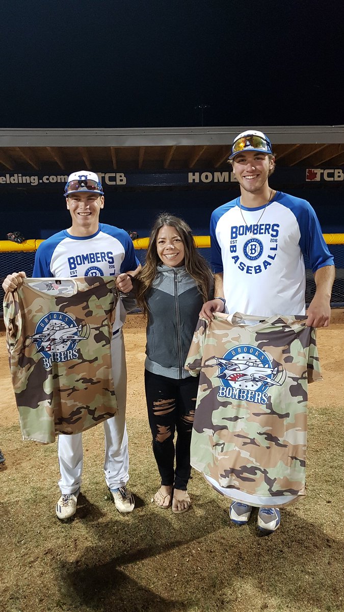 Bombers_Brooks's tweet photo. @Bombers_Brooks would like to thank all those who purchased our Special Camo @TimHortons Military Appreciation Night #BomberNation https://t.co/bOQE1E2jS7
