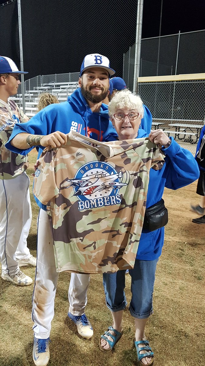 Bombers_Brooks's tweet photo. @Bombers_Brooks would like to thank all those who purchased our Special Camo @TimHortons Military Appreciation Night #BomberNation https://t.co/bOQE1E2jS7