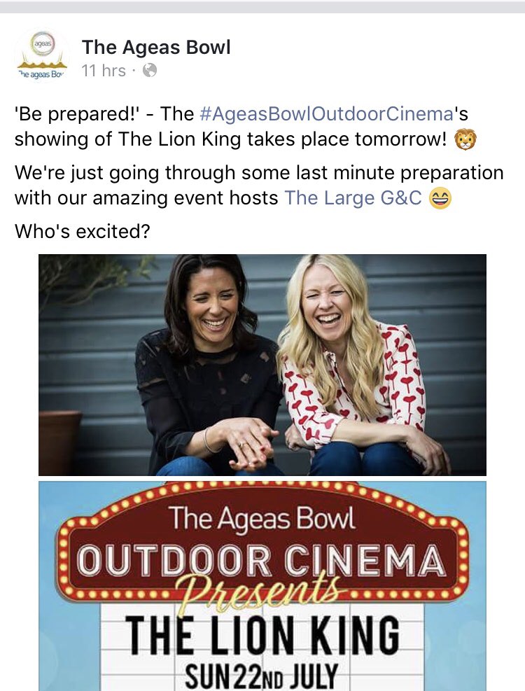 This is how our Sunday is looking! It’s not too late to join us, you can buy tickets online until 11am ageasbowl.com/lionking @TheAgeasBowl #Hampshire #cinema #SundayFunday