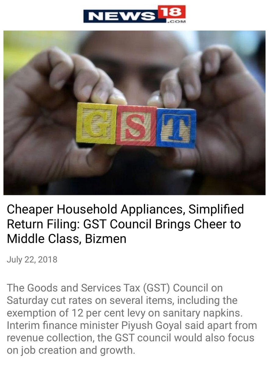 PMOIndia's tweet photo. Cheaper Household Appliances, Simplified Return Filing: GST Council Brings Cheer to Middle Class, business. 
https://t.co/cqXeG3ZksB

via NaMo App https://t.co/OL13a0i4sm