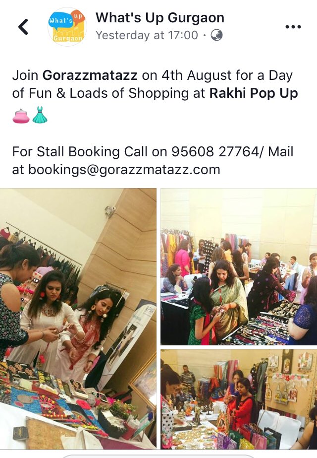 razmatazzdesign's tweet photo. #GoRazzMatazz #WhatsUpGurgaon #Exhibition #Fashion #Lifestyle #Jewelry  #HomeDecor #Accessories #Rakhi #RakhiPopUp #04August #Gurgaon #Gurugram #BeThere @whatsupgurgaon https://t.co/qqx3M6A3pW