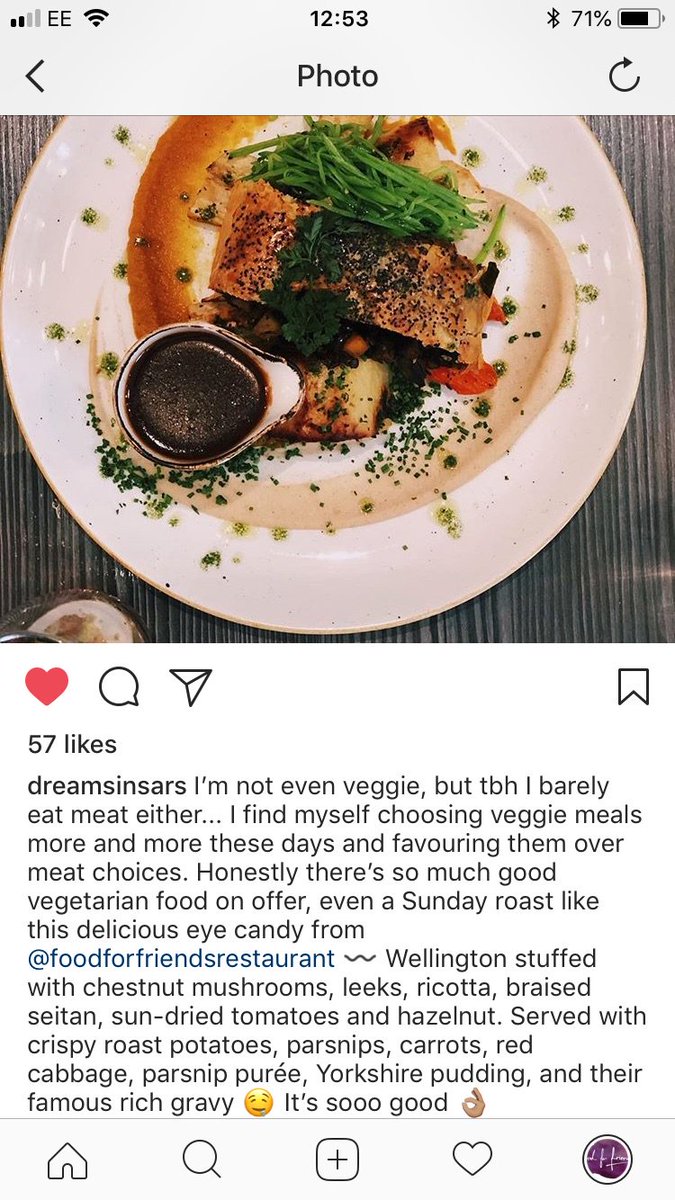 Our veggie &amp; vegan roasts change each week according to the season and come with all the trimmings. Big thanks to @dreamsinsars 

#roast #sundayroast #foodforfriends #brighton #hove #vegetarian