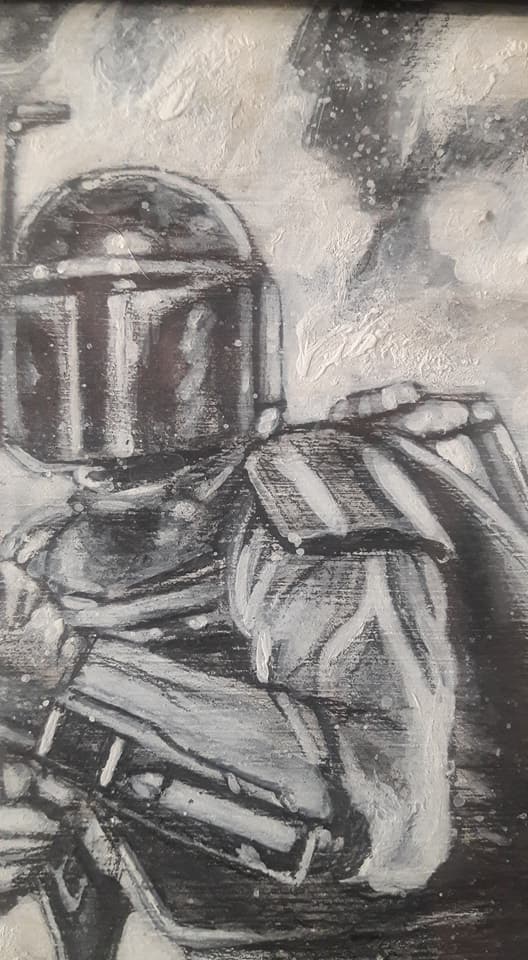 Artbybenhigbie's tweet photo. #BobaFett #acrylicpainting #painting #art #arts #artlovers #sdcc #sdcc2018 #sandiegocomiccon #geeks #fanart #lucasfilm framed w/glass,Available,$44,shipp incl #artists #artist #comicocn #comicconasia2018 #supportlivingartists #scifiart #scifi #sciencefiction #mandalore #cosplay https://t.co/oZS8FdkTzt