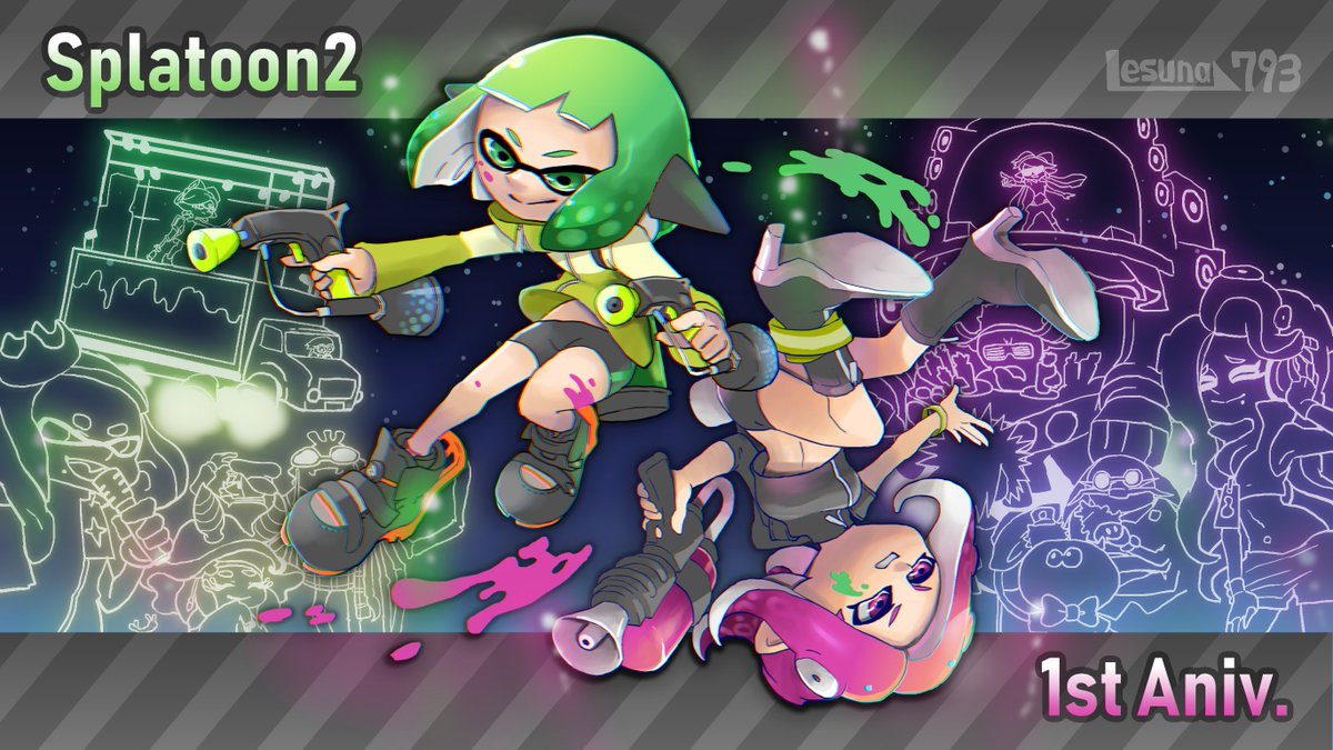 Lesuna793 Splatoon2 1st Anniversary Splatoon2 スプラトゥーン2 イカタコイラストフェス Splatoon2一周年なのでまだ見ぬプレイヤーさんと繋がりたい