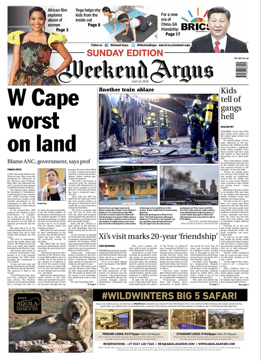 WeekendArgus's tweet photo. Good morning! Here’s a look at what’s #leading today’s #SundayArgus. #news #headlines #frontpage https://t.co/gawWolOGVv
