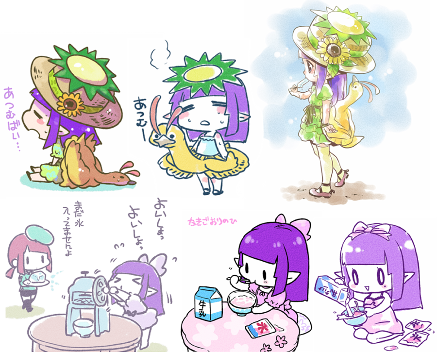 過去のカッパ夏むちゃん、かき氷夏むちゃん 