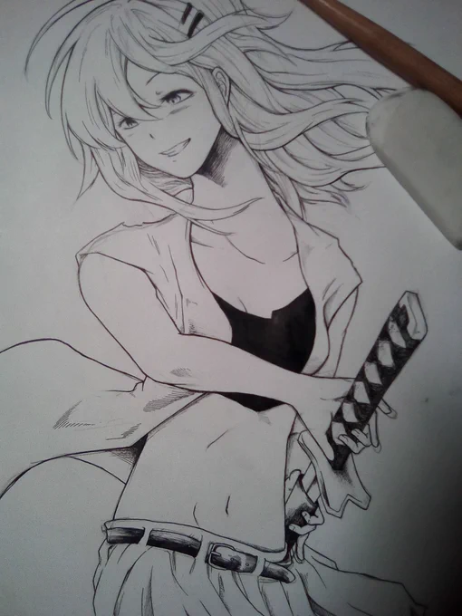 くそっなんか艦これの山風に似てしまった…('°Д°`) 
