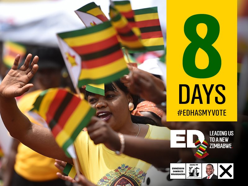 edmnangagwa's tweet photo. Wishing all my brothers and sisters a blessed Sunday.

8 Days to go! https://t.co/7zH52sShmL