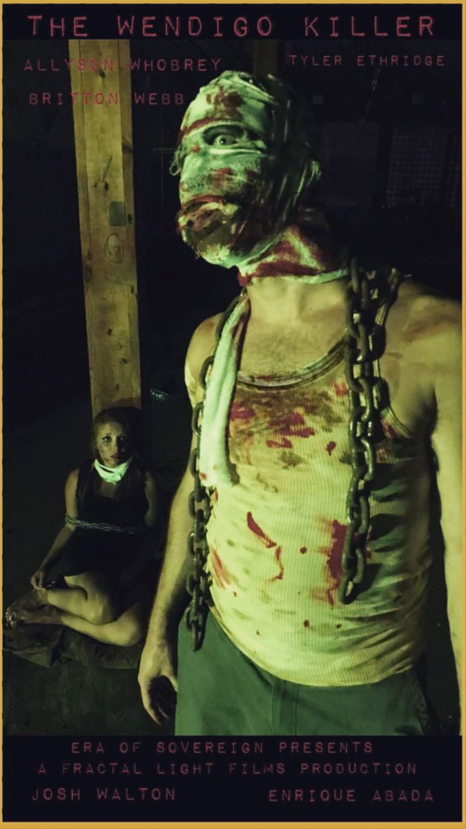 Fractallightflm's tweet photo. #theWendigoKiller this is the #movie #poster for the film we are entering in the #flash #film #festival tomorrow at the Temple #theatre in Meridian, Ms. Tomorrow at 2pm.  We've been non stop on very little sleep. https://t.co/bMQaJ055f8