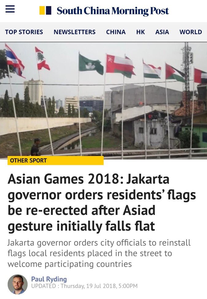 narkosun's tweet photo. OMG, waring kali item dan bendera dengan tiang bambu belah akhirnya go international, masuk media asing Channel Newsasia dan South China Morning Post.

Benar² dagelan... 😂😂😂 https://t.co/cGnuszGa3K
