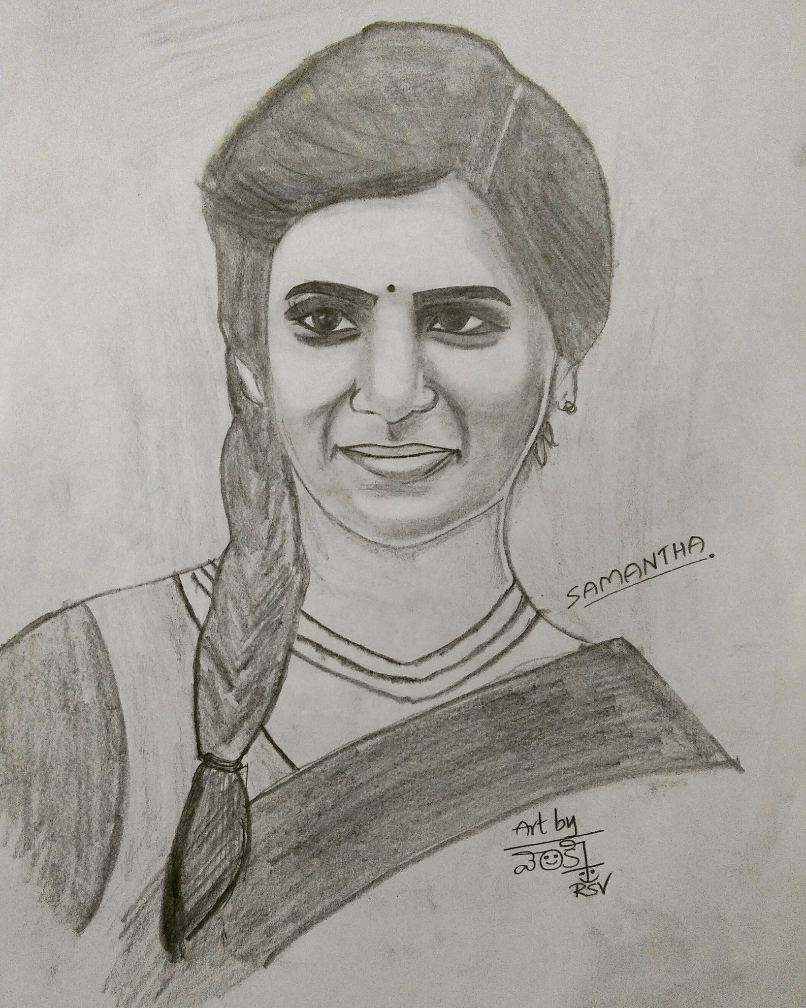 Pencil sketch of South Indian actress Samantha. - Drawings | By Prakash  Shrestha