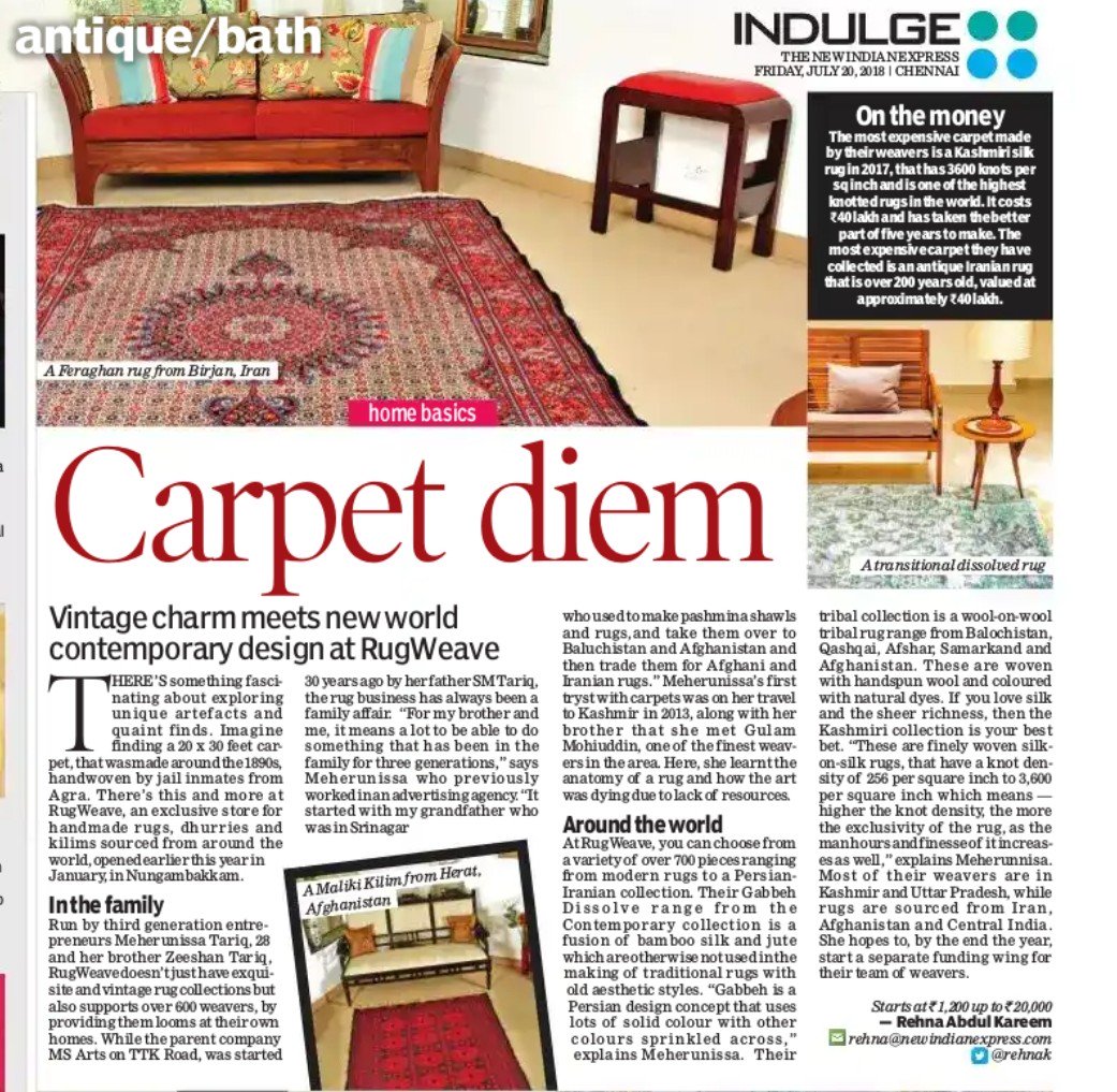 Rehnak's tweet photo. My headline game is quite strong this week. Also, if anybody loves rugs, dhurries and Kilims in Chennai, this is it :) #headlinegame https://t.co/5MDlEQ8zsp