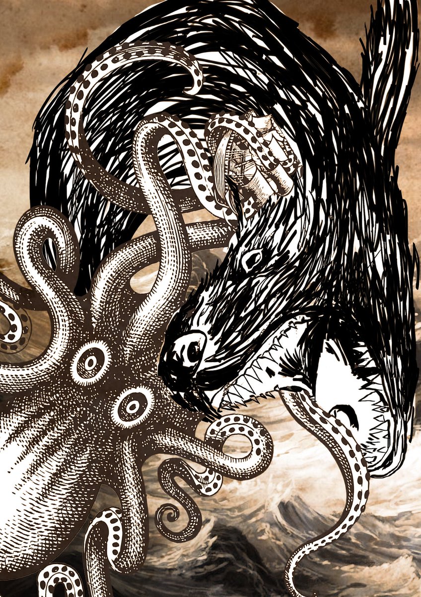 KrakenRumUK's tweet photo. Though the Kraken is the unmistakable monarch of the seas, other strange &amp; mythical creatures exist too. This month's favourite is The Dobhar-chú, a monstruous Irish water hound... Terrifying, but it doesn't have a rum named after it... https://t.co/z60ZJCXSih