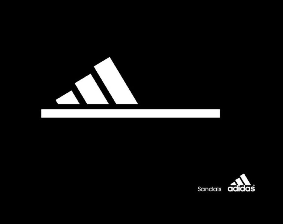 ieupmedia's tweet photo. Simple, basique, mais tellement efficace!! 
@adidas joue avec son logo pour nous sortir un print « sandales » très réussi!! 👍👏
•
#été #sandales #logo #sandals #adidas #lessismore #print #summer #advertising https://t.co/ndJKeXUv85