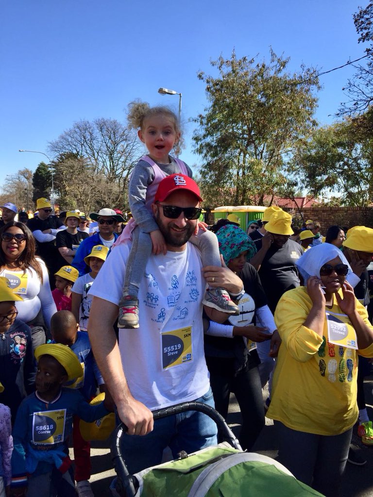 soscv_sa's tweet photo. Our National Director, Steve Miller and our youngest walker, Nina Miller ready to conquer the 5km walk #TeamSOSSA #MTN702Walk https://t.co/QbKSTavD4E