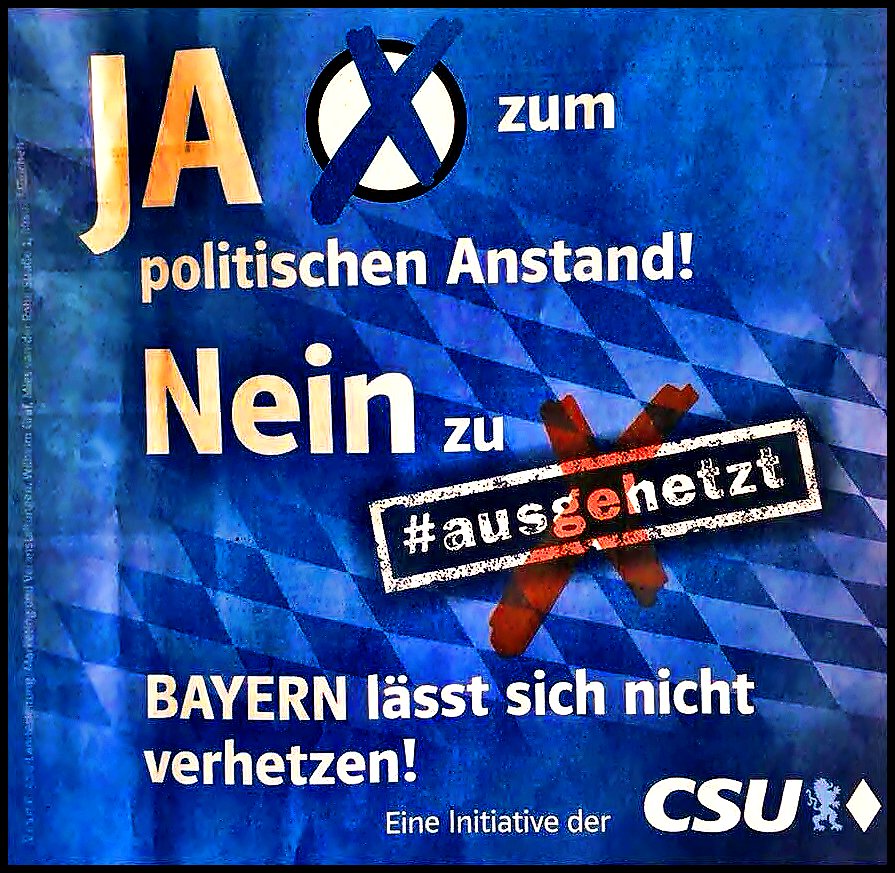 KoenemundHorst's tweet image. Retweeted #CITYGUIDEMUNICH (@CITYGUIDEMUNICH):
+ A U S G E H E T Z T +
Klar erkannt ... Ja zum politischen Anstand ...
Daher heute #AUSGEHETZT
(Sowas nennt man #TäterOpferUmkehr)