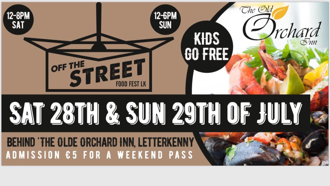 JimmystaffordDJ's tweet photo. Big event next week in #Letterkenny behind #orchardinn #food #music #demo #donegal #ireland kids go #Free https://t.co/XzmvXjhViA