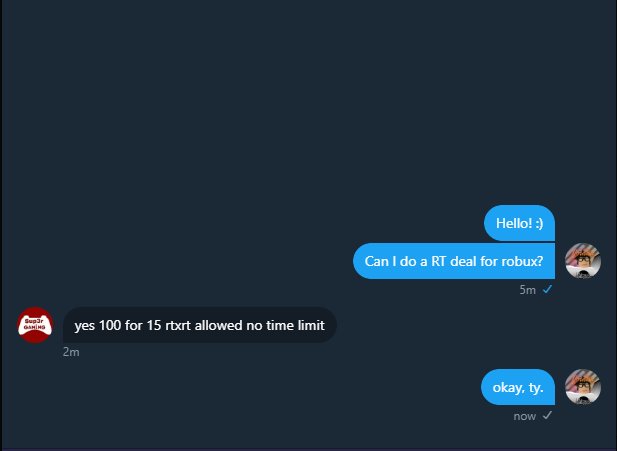 Aj On Twitter Rt Deal W Sup3rgaminrbx 100 Robux 15 Rts I Ll Choose One People From Rt And Draw Their Avatar Roblox Rtdeals Robux Https T Co Vurp4whq6y - roblox avatar 100 robux