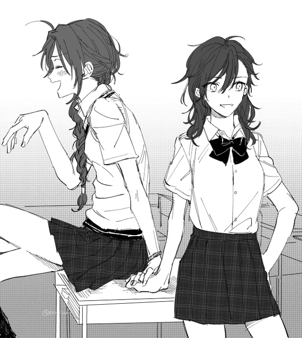 クラスの別々のグループ(仲悪)に属するカースト高め女子が実は付き合ってるやつ(女体化) 