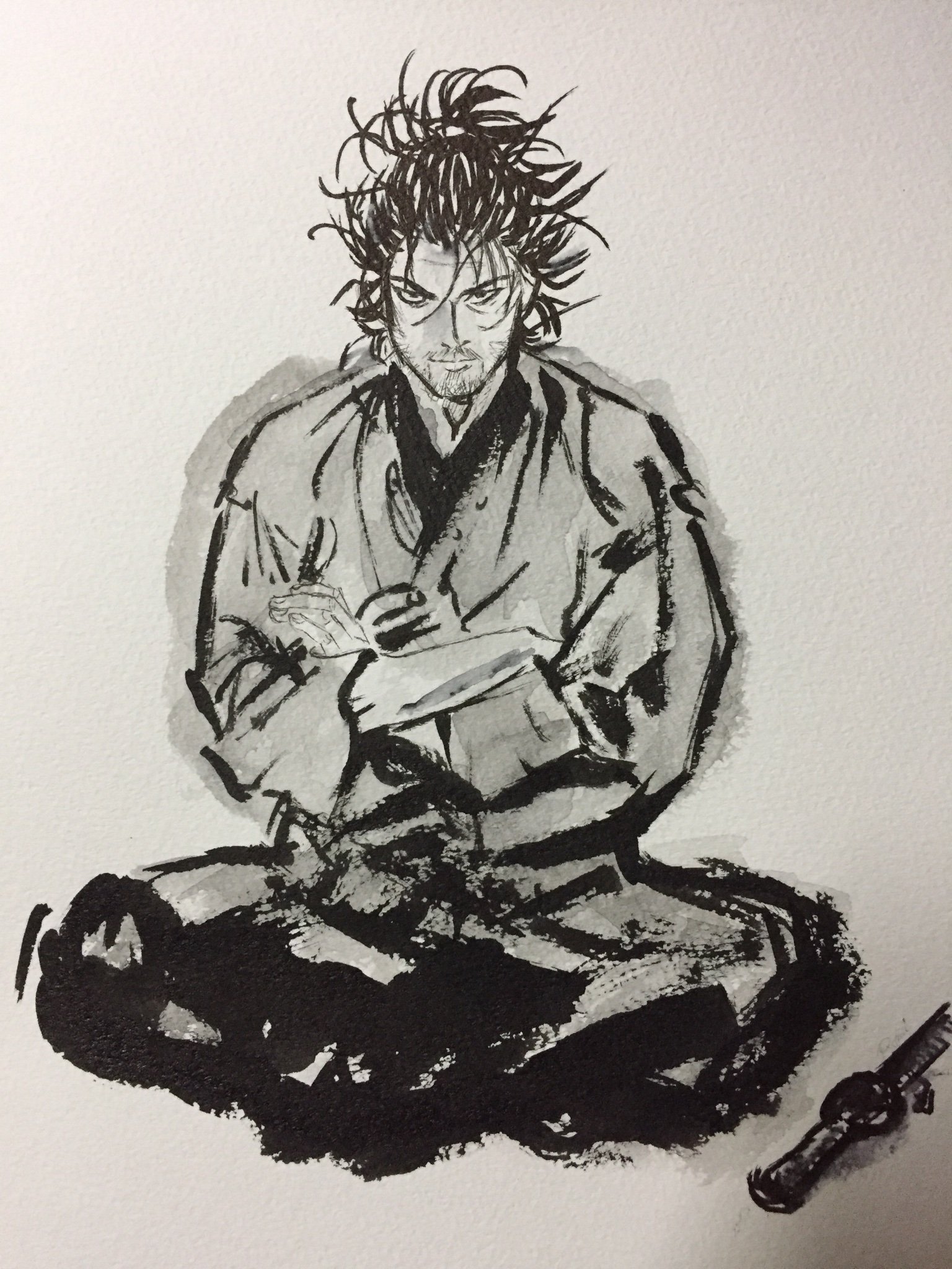 バガボンド 宮本武蔵イラスト 直筆サイン色紙 バガボンド 宮本武蔵 イラスト 直筆サイン色紙 - メルカリ