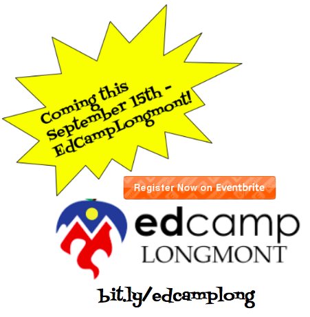 pgoerner's tweet photo. It's coming on September 15th! #EdCampLongmont at Silver Creek High School. Registration at Eventbrite https://t.co/mrTqaST8Xx and if you are #SVVSDLEARNS register for credit here https://t.co/clG5XBEjxD
Contact me for more info! Spread the word! https://t.co/HOIwp1TCxm